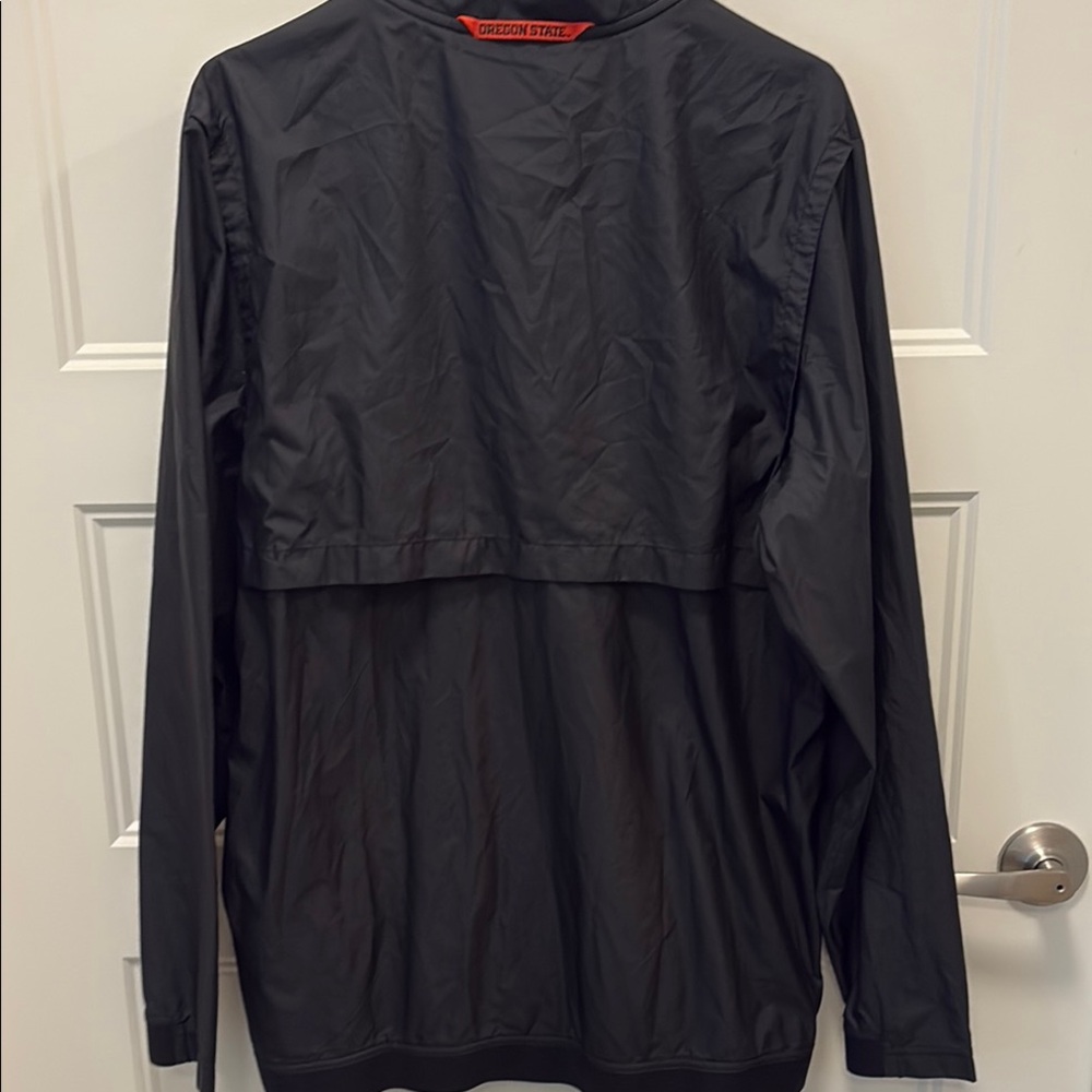 Oregon State Beavers. Nike Black and Orange Windbreaker, Quarter Zip Pullover - Picture 8 of 10